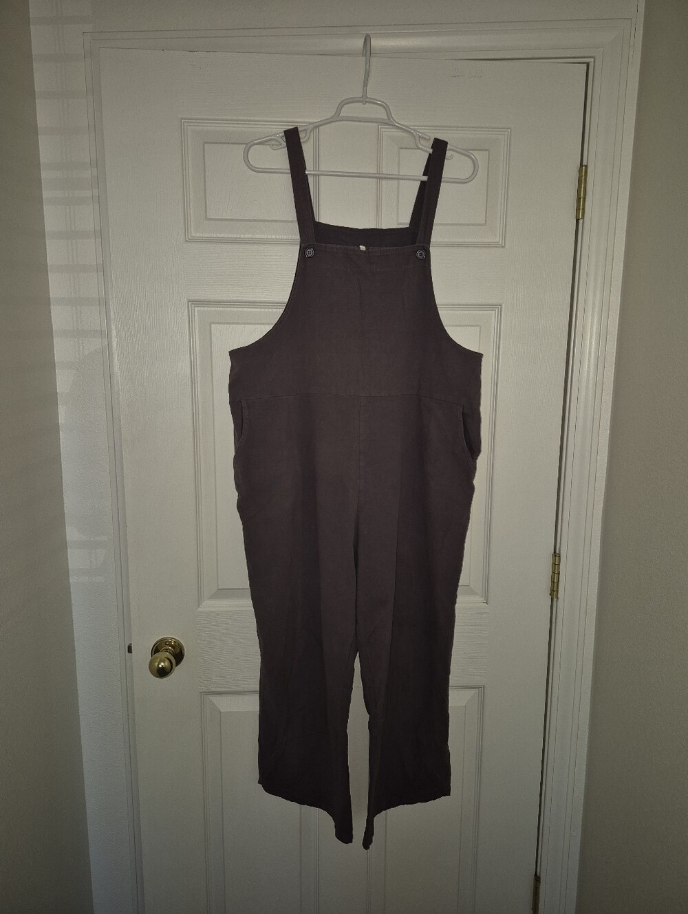 Gray Linen Overalls, size xl